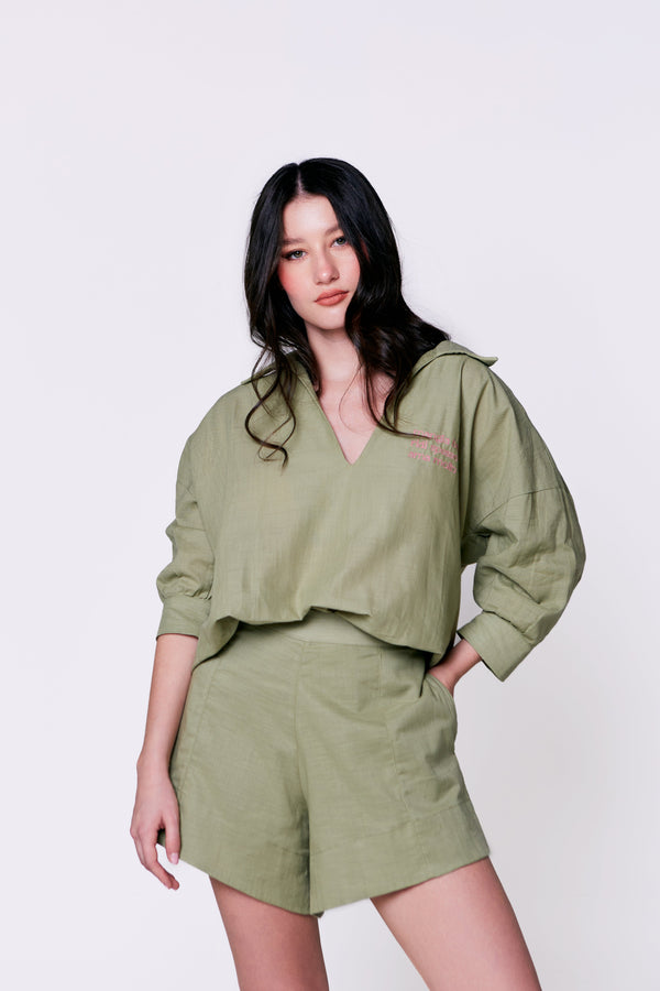 LIMONCELLO SHORT -  DUSTED GREEN