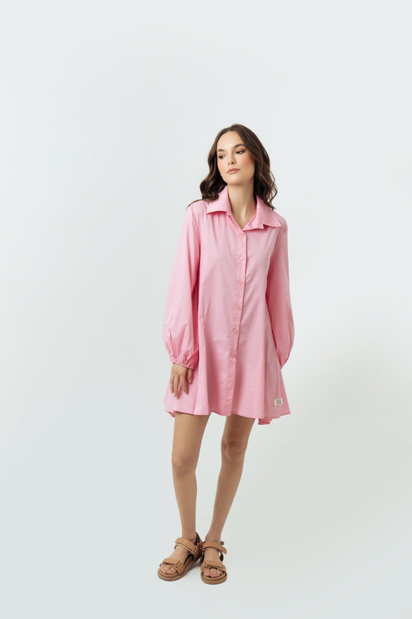 VESTIDO MINI SHIRT ROSA