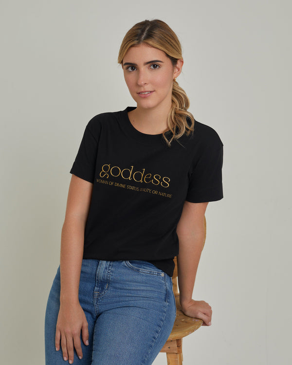 GODDESS - CAMISETA NEGRA MUJER