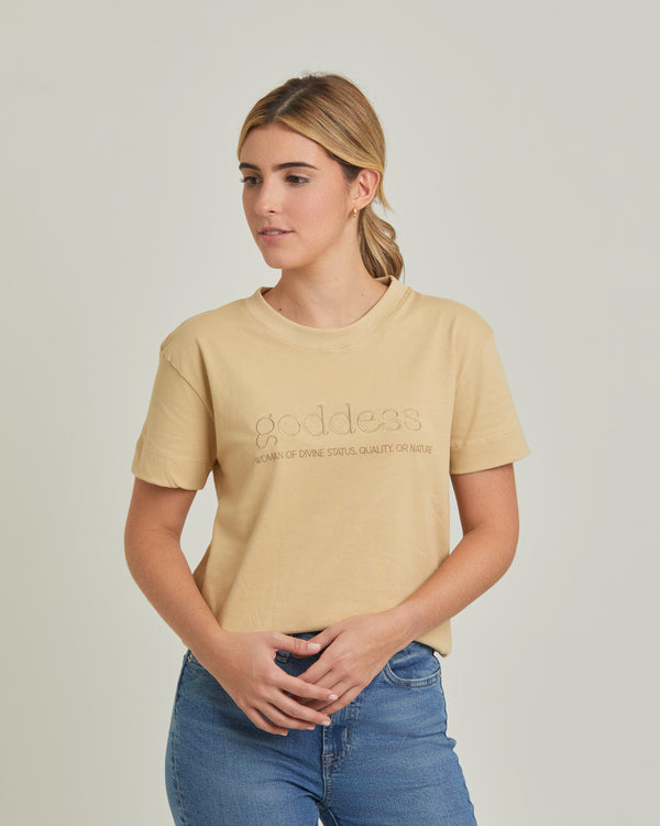 GODDESS - CAMISETA KHAKI MUJER